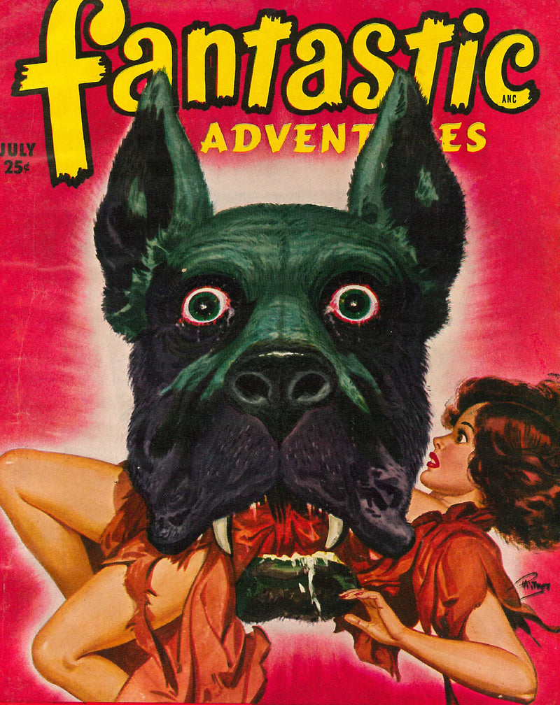 Fantastic Adventures - Woman in Dog's Mouth